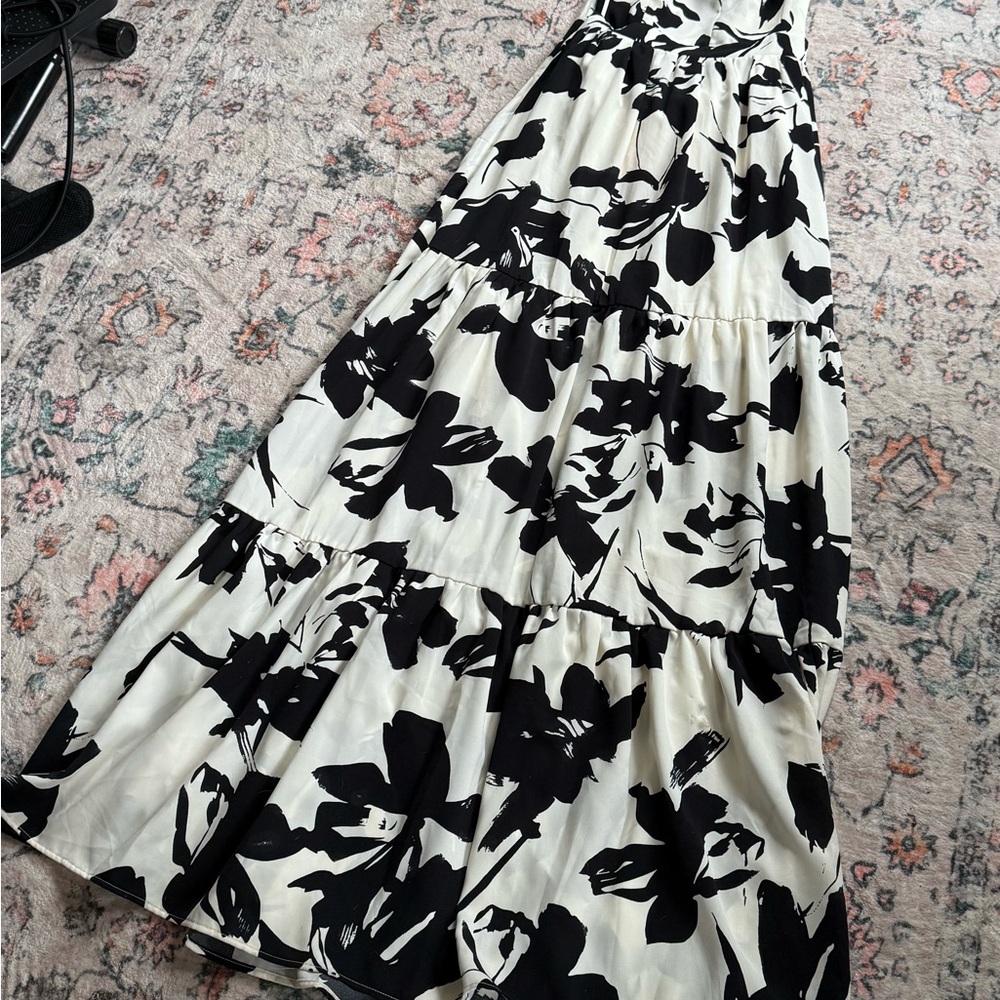 NWT Floral Black and White Maxi Dress